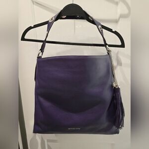 MICHAEL KORS Brooklyn Large Leather Shoulder Bag-Purple